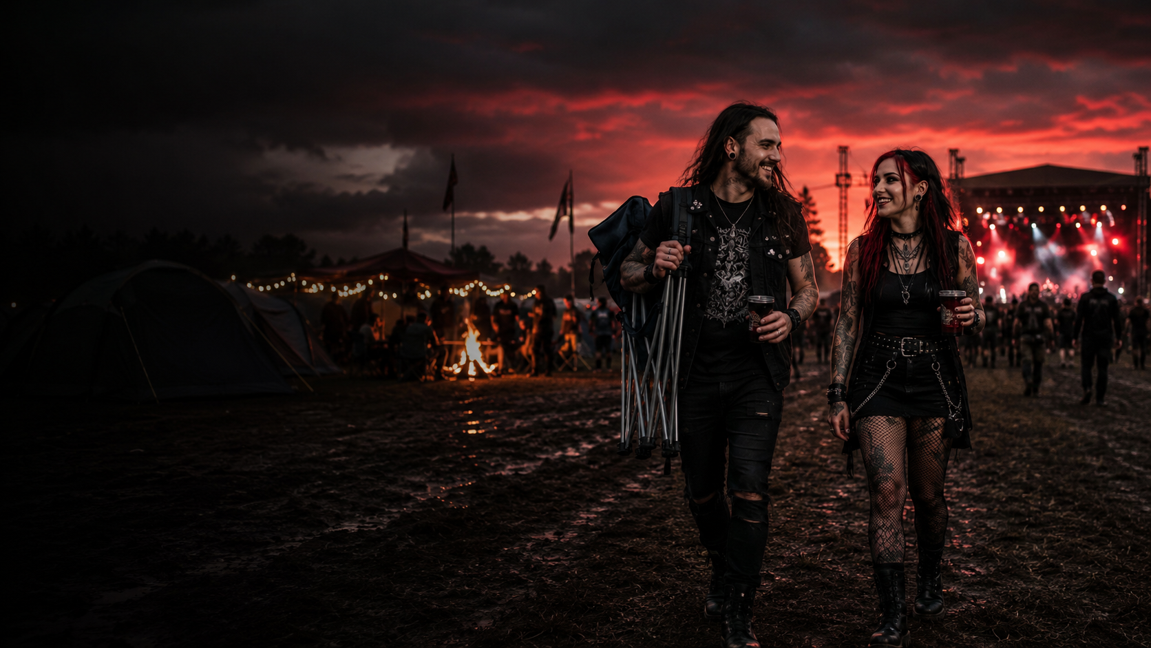 Metalheads gemeinsam auf einem Metal-Festival